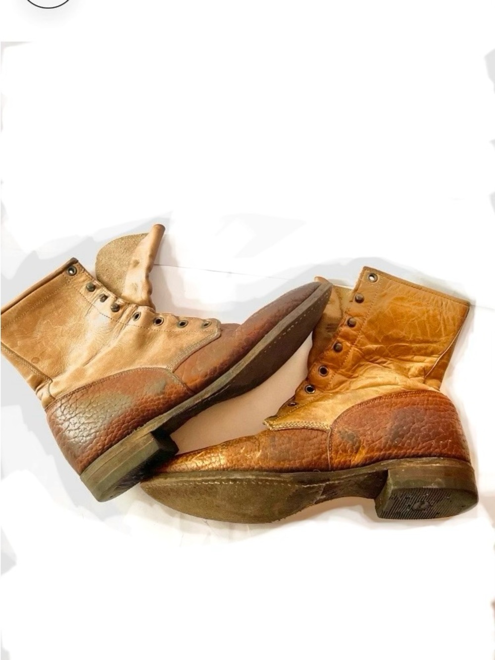Justin Lace-Up Packer/Roper Boots Vintage Made in USA